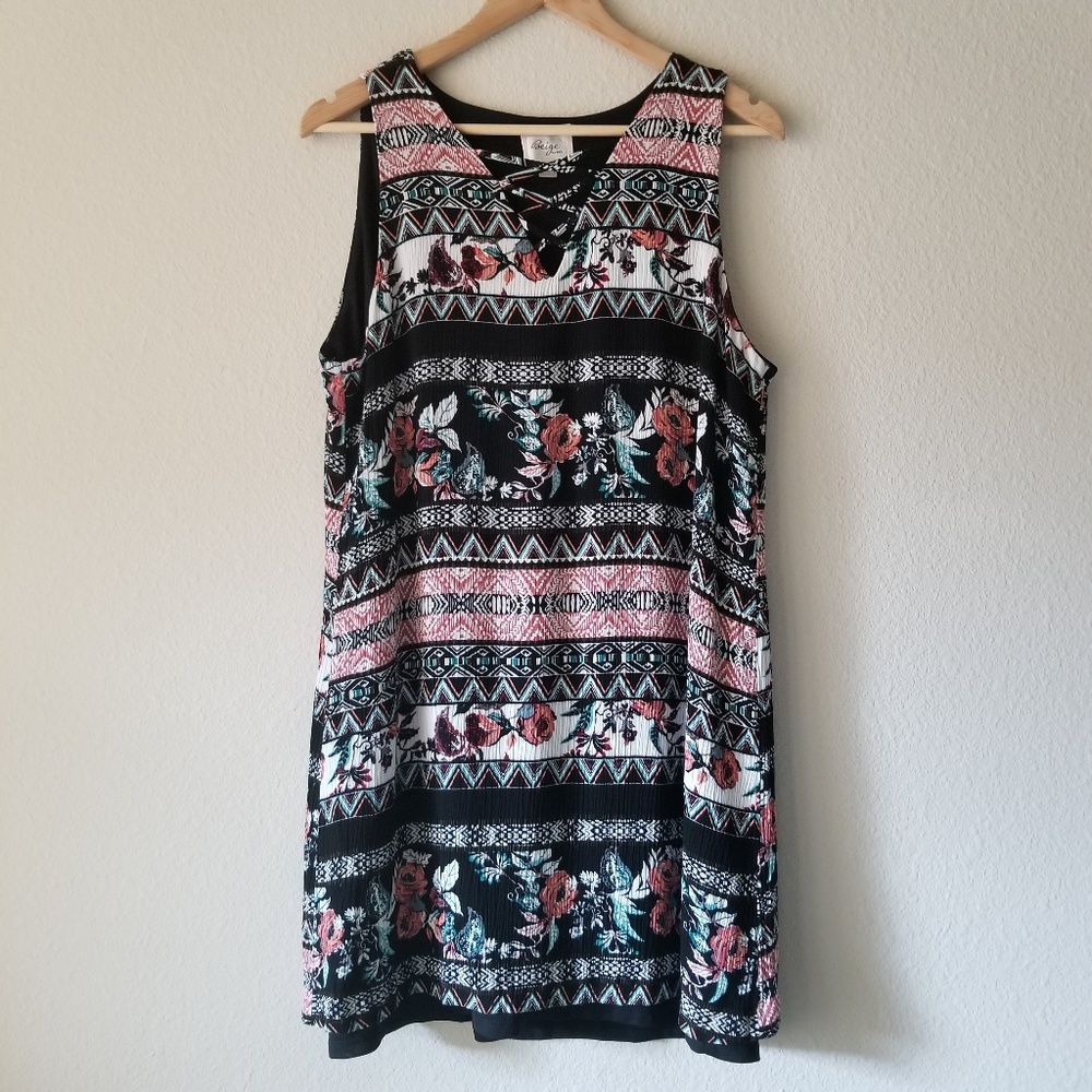 Beige by ECI Floral Dress Large